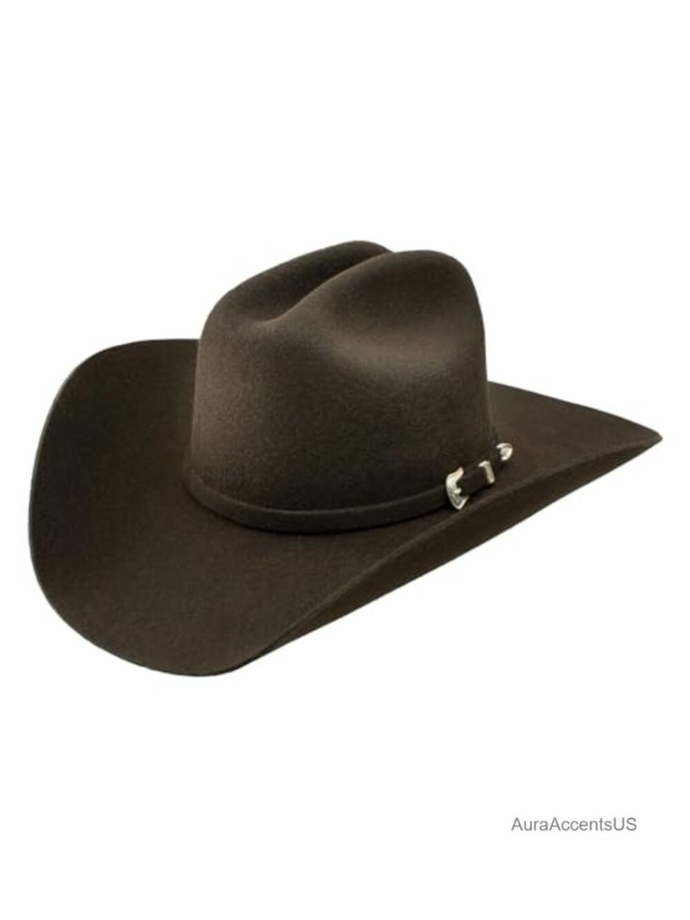 Stetson Oak Ridge Cowboy Hat 3X Fur Felt 4 1/4" Crown Gold Silver Buckle